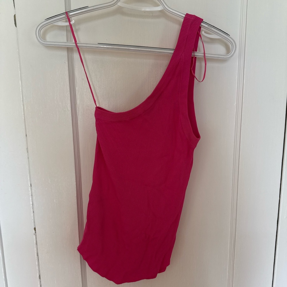 Zara Red Asymmetrical Sleeveless Camisole